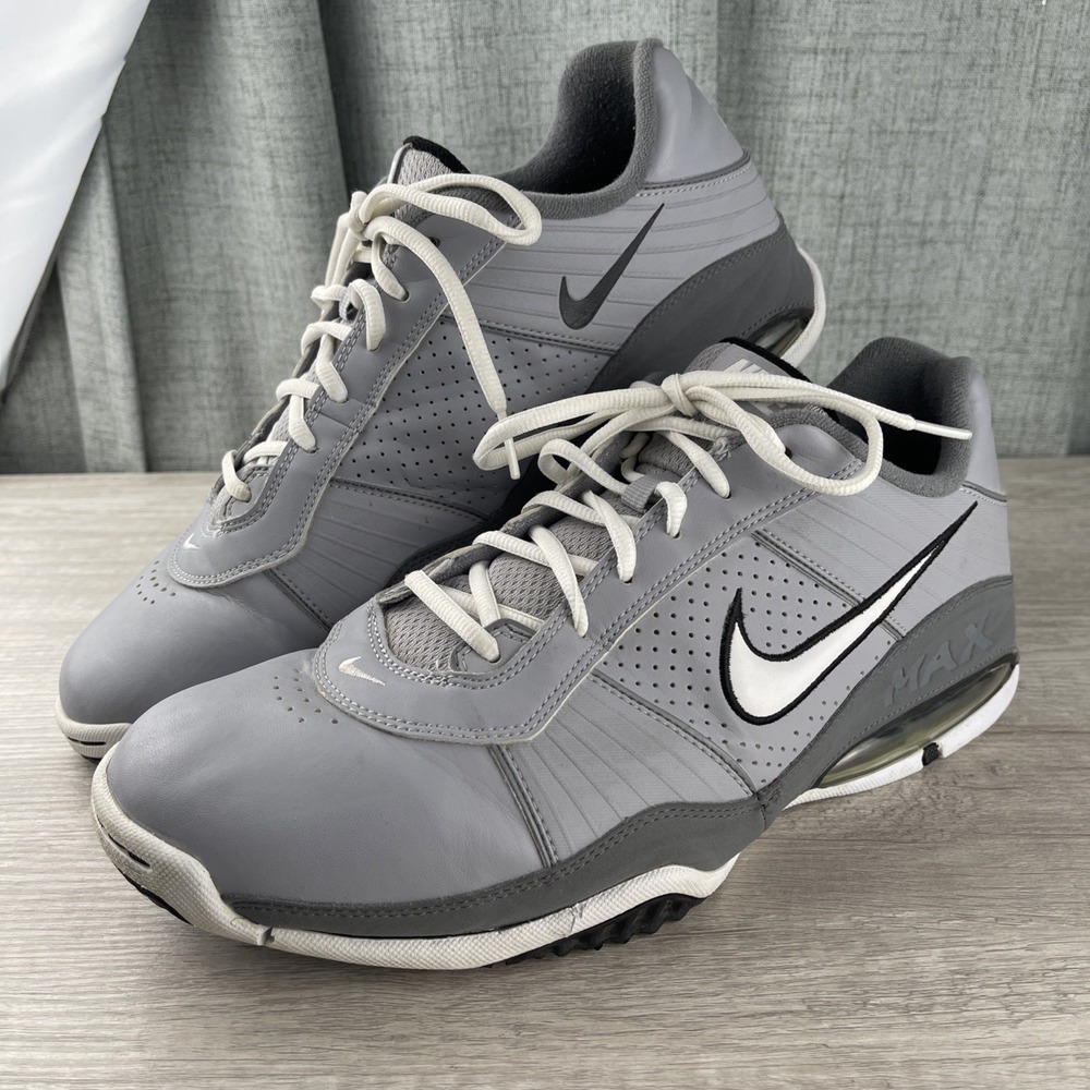 Nike Air Max Full Court Mens Cross Train Basketball Sneakers Gray High Top Sz 12